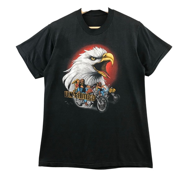 Vintage Rare 1986 3D Emblem HARLEY DAVIDSON Single Stitch T-Shirt 80's S